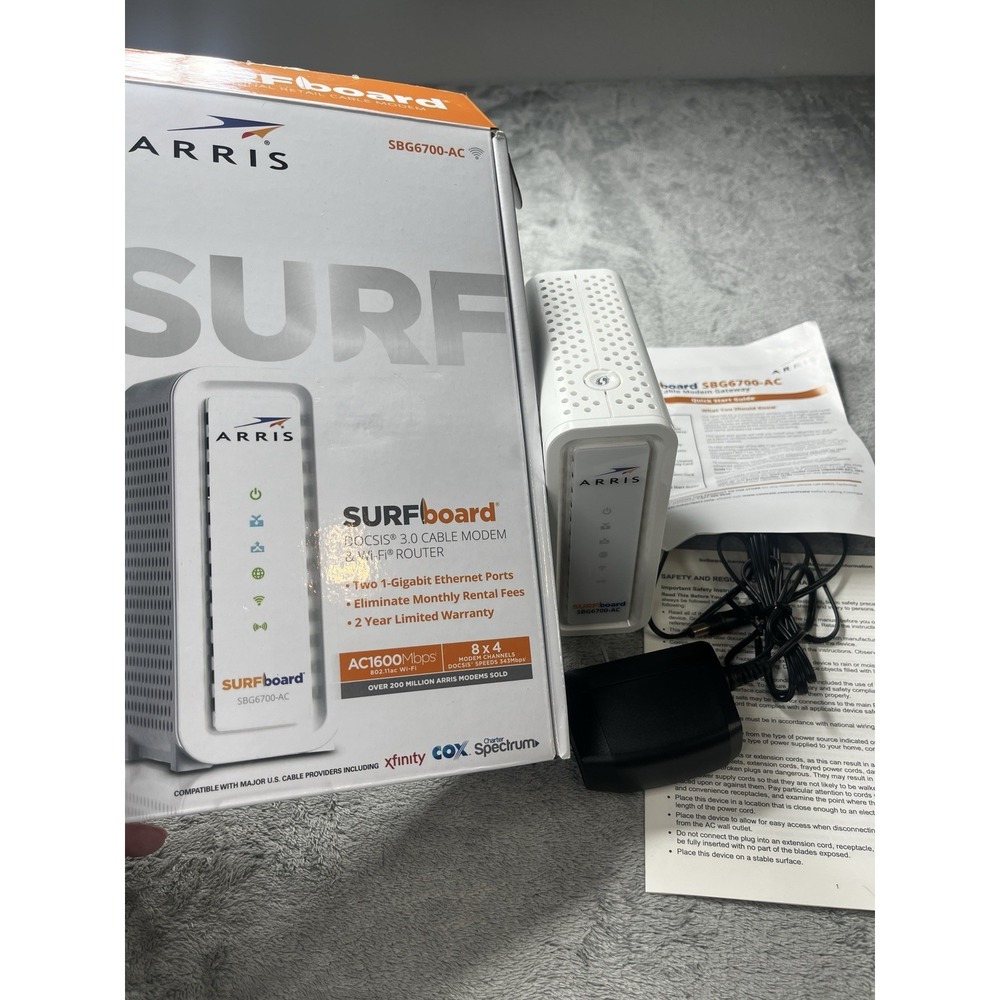 Arris SURFboard SBG6700-AC DOCSIS‎ 3.0 Cable Modem AC1600 Dual Band WiFi Router
